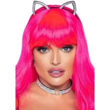 Набір аксесуарів Leg Avenue Cat ear headband and choker Silver: Для кого Для женщин