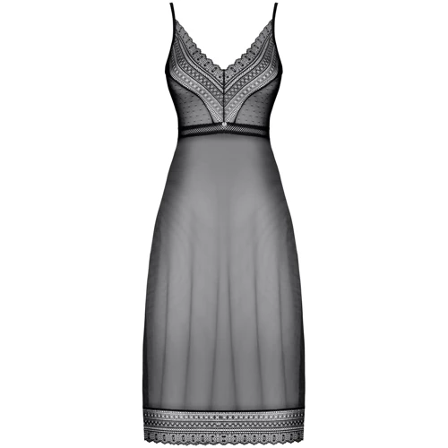 Прозора сорочка Obsessive Estiqua black XS/S: Декор Без декора