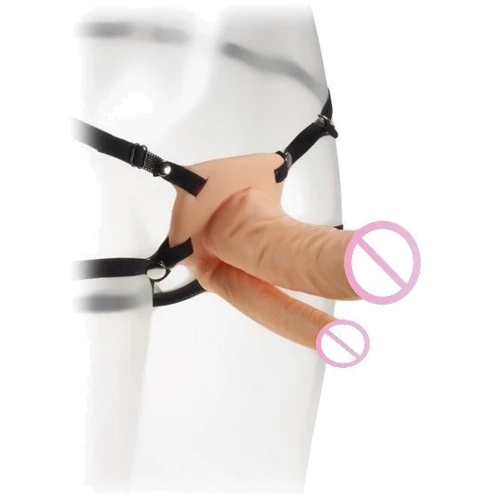 Страпон для двойного проникновения Kinx The Extender Duet Hollow Strap-On Flesh, 15x3.8 см: Для кого Унисекс