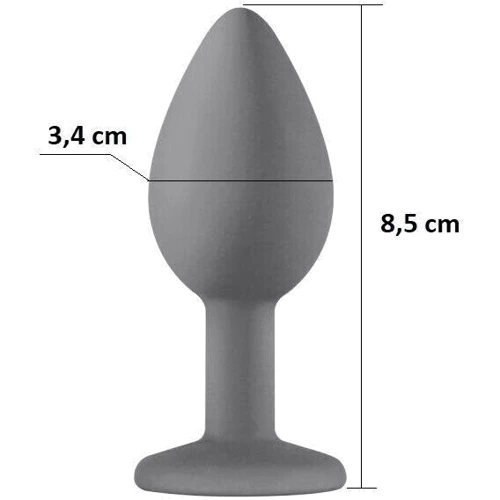 Силиконовая анальная пробка с кристаллом Pink Silicone Sapphire (размер M): Тип Анальные пробки