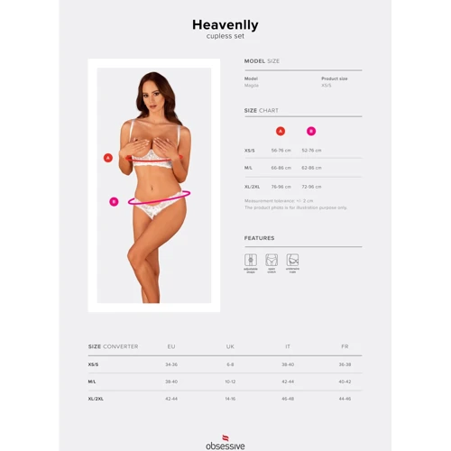 Соблазнительный комплект Obsessive Heavenlly White XL/2XL: Материал Полиамид