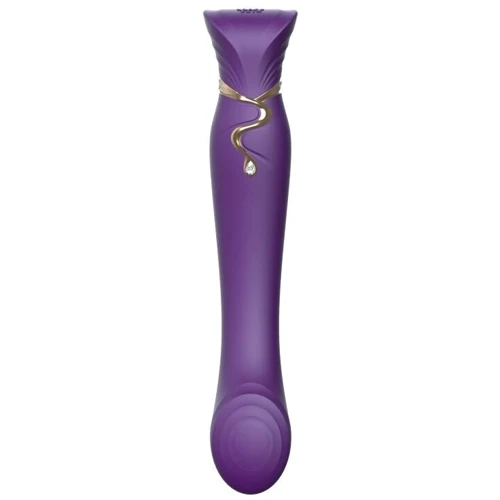Смартвибратор 3в1 Zalo - Queen Twilight Purple, пульсирующая жемчужина и вакуум, кристалл Swarovski: Тип и форма Вибромассажер