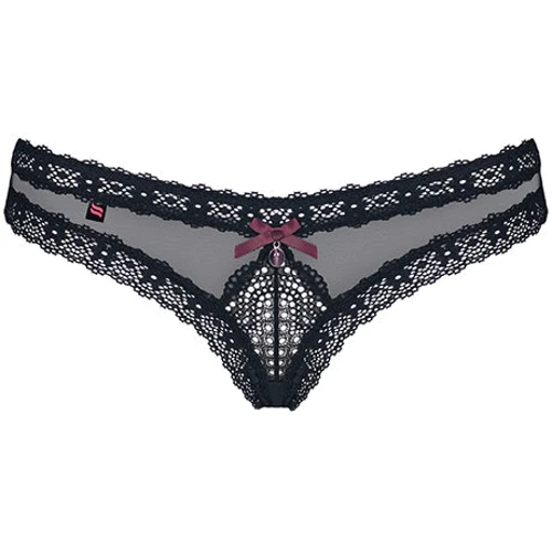 Эротические трусики с кружевом и подвеской Obsessive 820-PAN-1, S/M фото 4