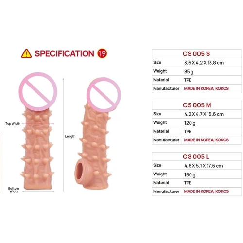 Насадка на член Kokos Cock Sleeve CS 005 M: Наличие вибрации Нет
