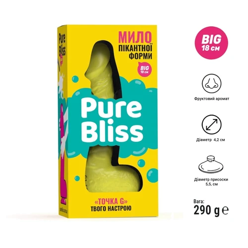 Крафтовое мыло-член с присоской Pure Bliss BIG Yellow, натуральное: Тип Мыло-член