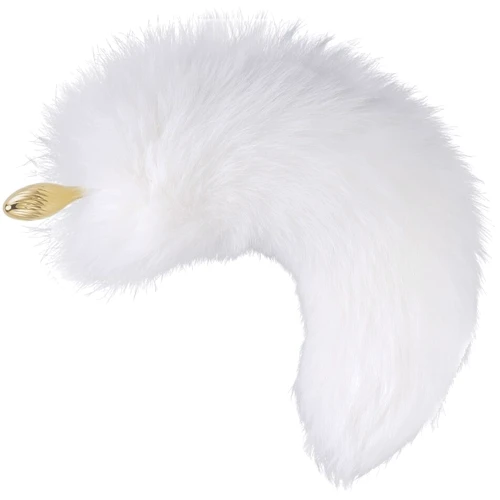 Анальная пробка LOCKINK Sevanda White Fox-Tail Anal Pear-shape Plug