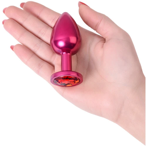 Анальная пробка с кристаллом Metal By Toyfa Burgundy Anal Plug Ruby: Особенности С кристаллами