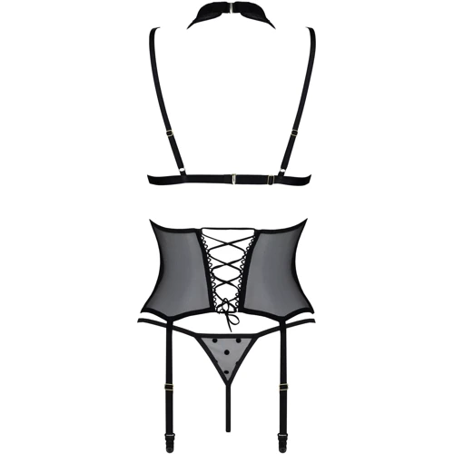 Корсет с открытой грудью Passion DOMINICA CORSET Вlack S/M (стринги в наборе): Применение На тело