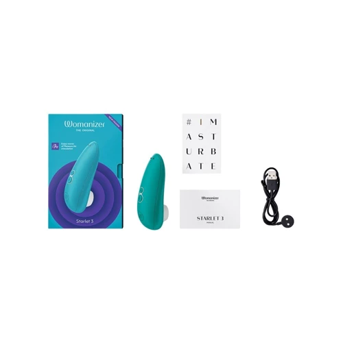 Вакуумний кліторальний стимулятор Womanizer Starlet 3 Turquoise: Тип і форма Вібромасажер