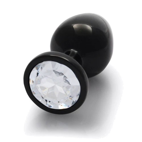 Металевий анальний затор Ouch! Heart Gem Gunmetal - Diamond, S: Матеріал Медицинский металл