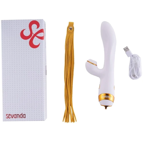 Вибратор-кролик с флоггером LOCKINK Sevanda Whip Vibrating Massage Wand - White & Golden: Для кого Для женщин