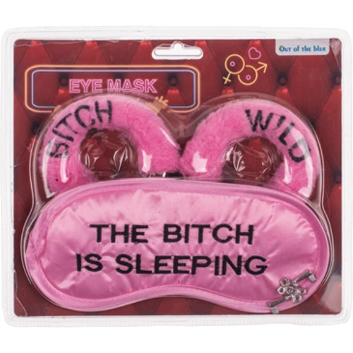 Плюшеві наручники та маска на очі OOTB Wild Bitch Pink