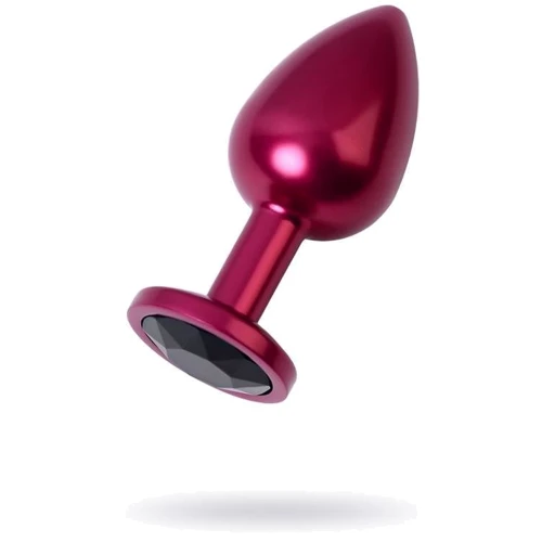 Анальна пробка із кристалом Metal By Toyfa Red Anal Plug with black gem