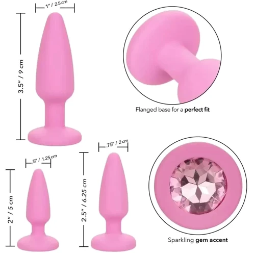 Набор анальных пробок California Exotic Novelties First Time Crystal Booty Anal Plug Set (розовый): Тип Анальные пробки