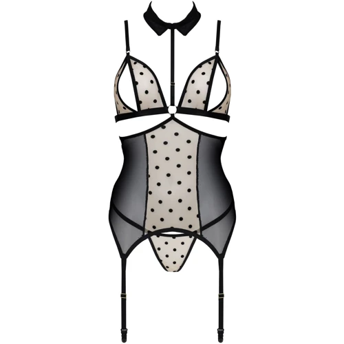 Корсет с открытой грудью Passion DOMINICA CORSET Вeige L/XL (стринги в наборе): Для кого Для женщин