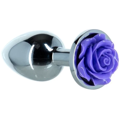 Металлическая анальная пробка LUX Active с розой - Rose Anal Plug - Purple, вибропуля в подарок: Для кого Унисекс