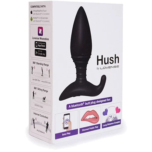 Анальная пробка со смарт-приложением. Для пар и моделей-вебкам Lovense Hush средняя, 12x4.45 см: Для кого Для пары
