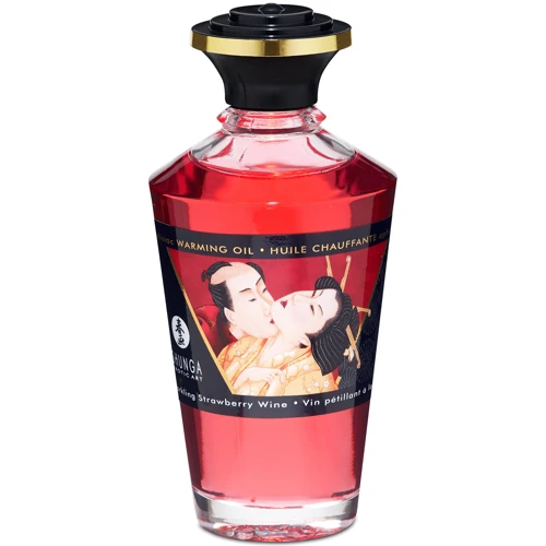 Їстівне зігріваючий масло Warming Oil Intimate Kisses, 100 мл, ігристе вино