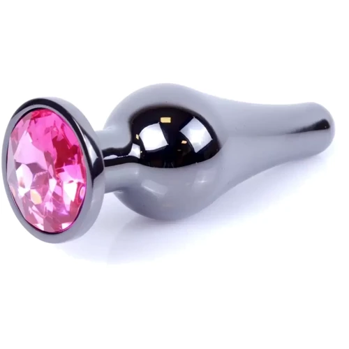 Анальная пробка с кристаллом BOSS of TOYS Boss Series - Jewellery Dark Silver BUTT PLUG Pink, BS6400053 фото 7