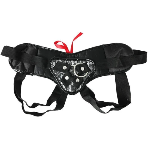 Труси для страпона Sportsheets - Plus Grey & Black Lace Corsette Strap On фото 2