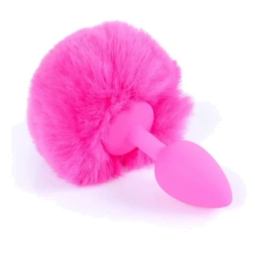 Анальная пробка S с хвостом BOSS of TOYS Boss Series - Silicon PLUG Bunny Tail Pink, BS6400099: Материал Силикон