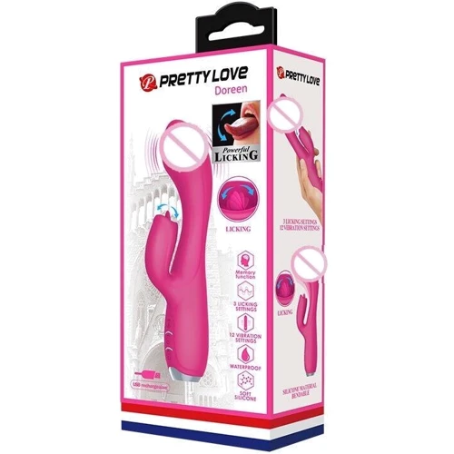 Премиум вибратор с клиторальным язычком Pretty Love DOREEN, BI-014754-1