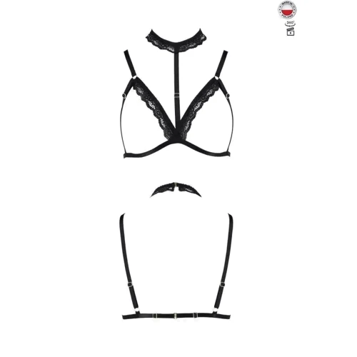 Бюстгальтер-стрепы с чокером SHELLY BRA black L/XL - Passion Exclusive: Для кого Для женщин