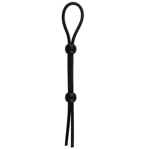 Лассо на пенис с двумя фиксирующими бусинками, SKN-LS002 Black