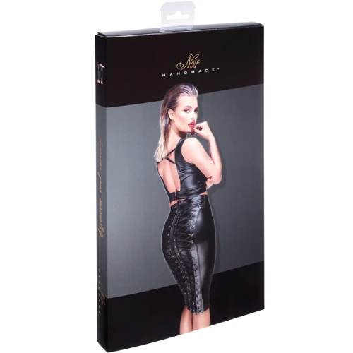 Юбка Noir Handmade F152 Powerwetlook pencil skirt Вlack, XL: Материал Полиэстер