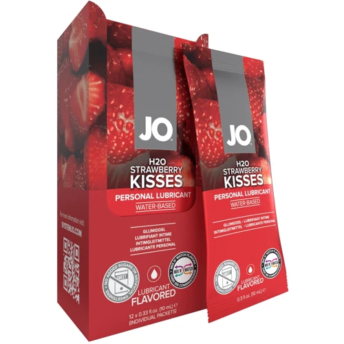 Набір лубрикантів System Jo Foil Display Box – JO H2O Lubricant – Strawberry – 12 x 10ml для орального сексу