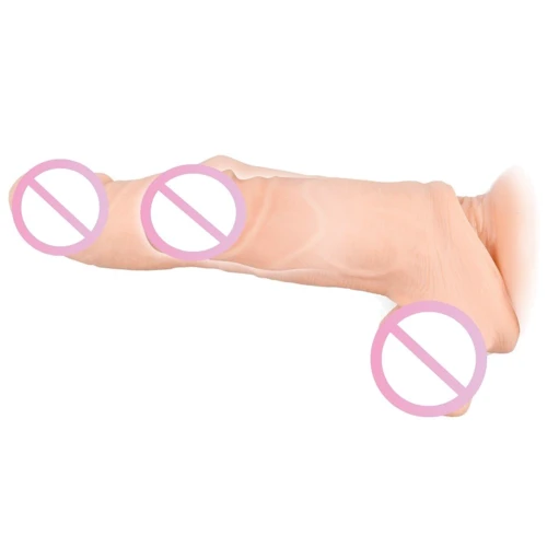 Насадка на член Nature Skin Penis Sleeve With Extension: Назначение Для увеличения