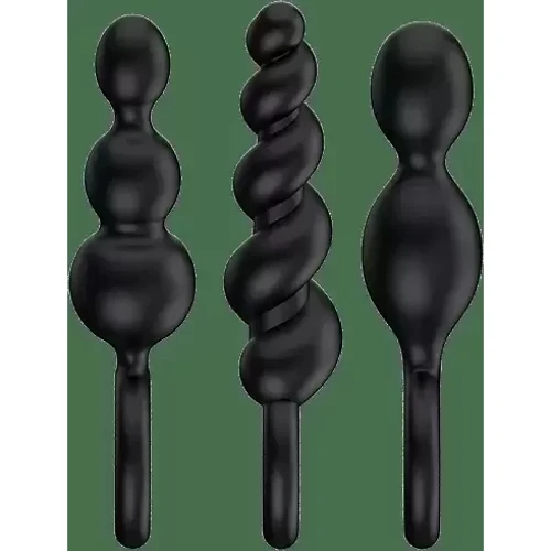 Набор анальных пробок Satisfyer Booty Call, 3 шт (черный): Материал Силикон