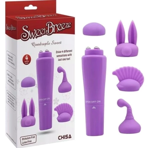 Вибромассажер CHISA с 4 насадками Quadruple Sweet Purple: Для кого Для женщин