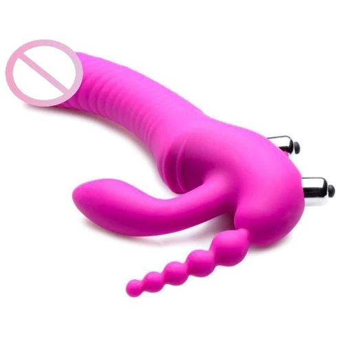 Regal Rider Vibrating Silicone Strapless Strap On Triple G Dildo - страпон, 22.9x3.8 см: Для кого Для жінок