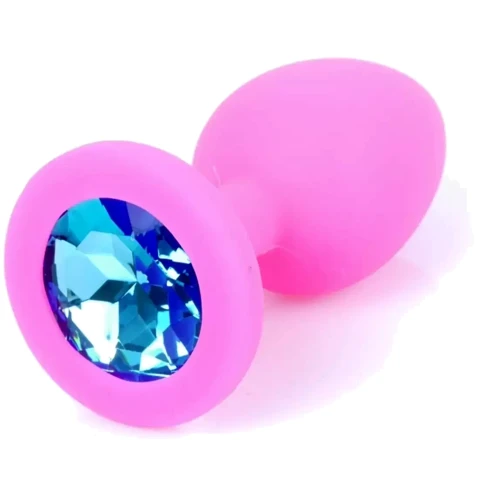 Анальная пробка Boss Series - Jewellery Pink Silicon PLUG Medium Light Blue (BS6400085) фото 7