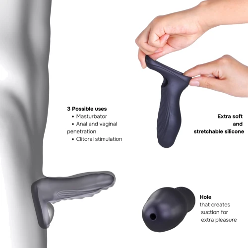 Насадка на член Manwan Ryzer Black Plum: Особливості С кольцом на мошонку, Ребристая
