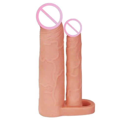 Насадка LoveToy Pleasure X-Tender Double Penis Sleeve Flesh Add 2"