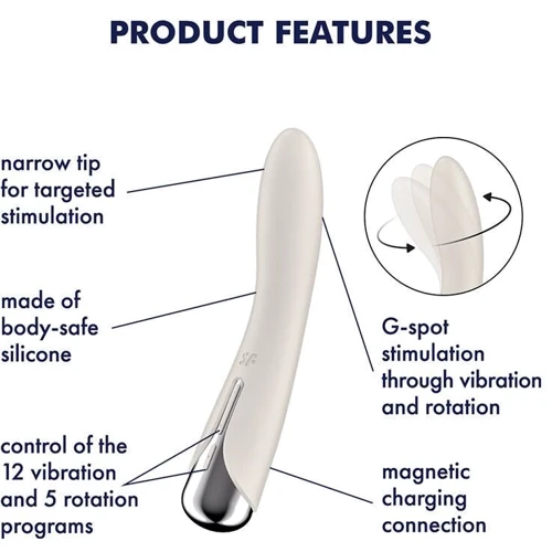 Вібратор Satisfyer Spinning Vibe 1 Beige: Тип управління кнопкове