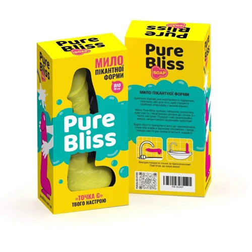 Крафтовое мыло-член с присоской Pure Bliss BIG Yellow, натуральное фото 3