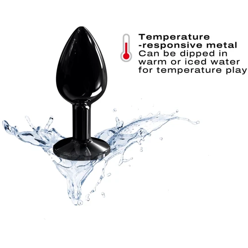 Металева анальна пробка із кристалом Dorcel - Diamond Plug Black S фото 7