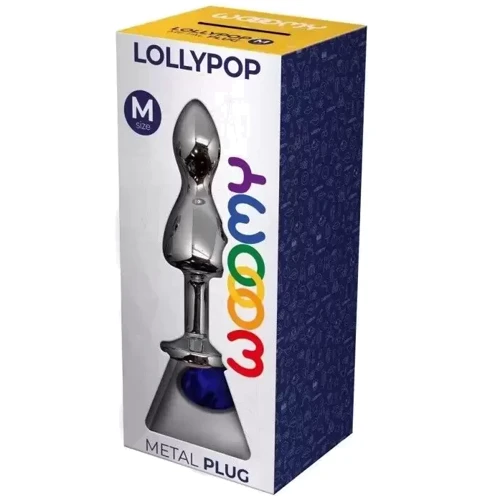 Анальний затор Wooomy Lollypop Double Ball Metal Plug Blue M: Наявність вібрації  немає