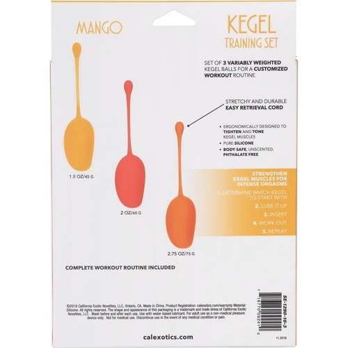 Набор вагинальных шариков California Exotic Novelties Kegel Training Set Mango: Материал Силикон