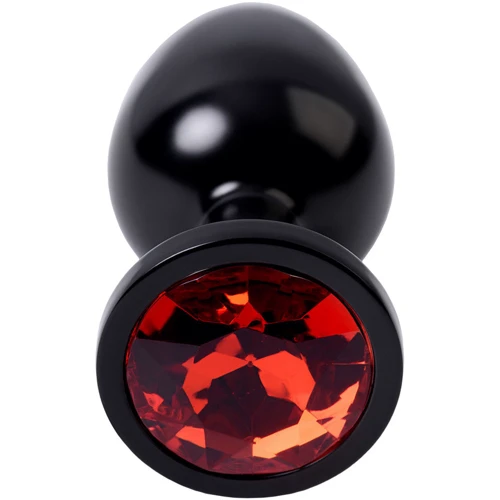 Анальная пробка с кристаллом Metal By Toyfa Вlack anal plug ruby: Наличие вибрации Нет