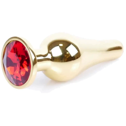 Анальная пробка с кристаллом BOSS of TOYS Boss Series - Jewellery Gold BUTT PLUG Red, BS6400064 фото 7