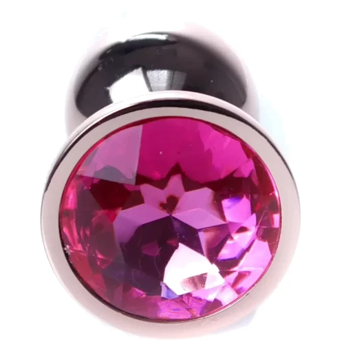 Анальная пробка с кристаллом BOSS of TOYS Boss Series - Jewellery Red Gold PLUG Pink S, BS6400107: Особенности С кристаллами