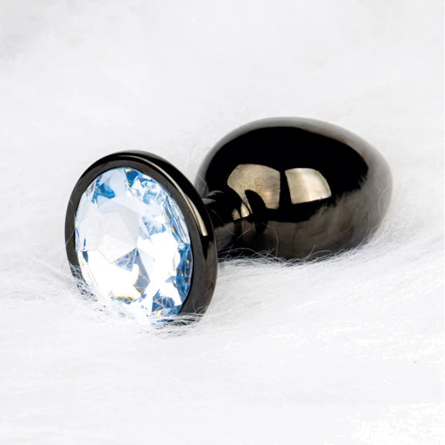 Металевий анальний затор Ouch! Heart Gem Gunmetal - Diamond, S фото 8