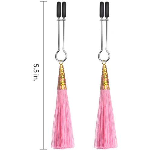 Зажимы для сосков LoveToy Bondage Fetish Glamor Tassel Nipple Clamp Pink: Для кого Для женщин
