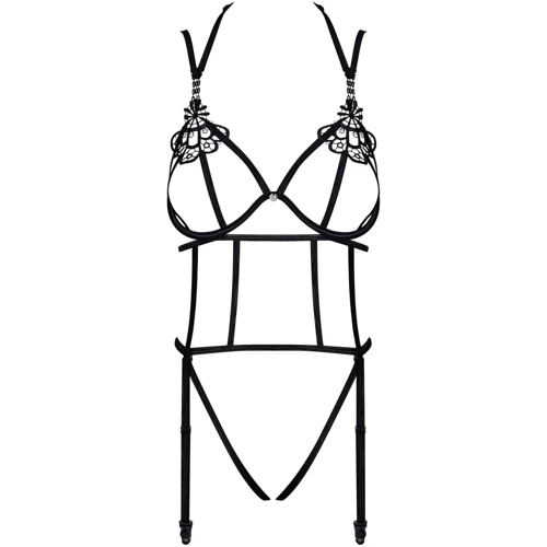 Сексуальне боді Obsessive Badossa black L/XL: Матеріал Полиамид