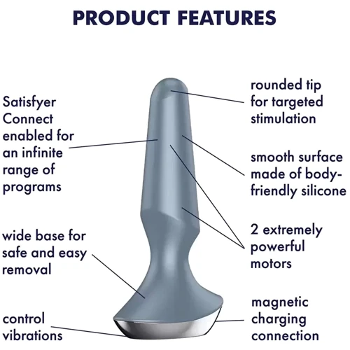 Анальная смарт-пробка Satisfyer Plug-ilicious 2 (серая): Тип Анальные пробки