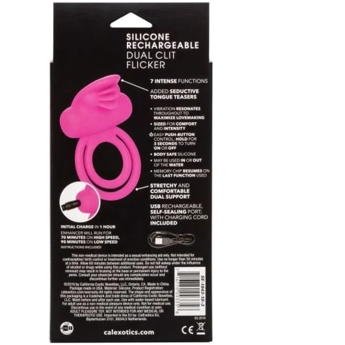 Ерекційне кільце зі стимулятором клітора CalExotics Dual Clit Flicker Enhancer фото 9